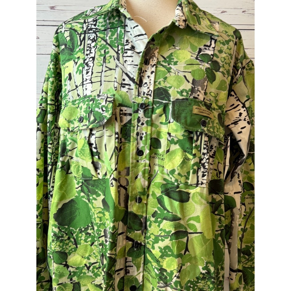Rocky Mountain Flannel‎ Shirt Brushpropper Mens Camo Chamois XL 90s Y2K Vintage